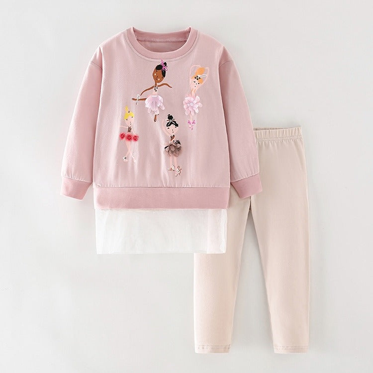 Conjunto de suéter y calza malwee detalles de bailarinas