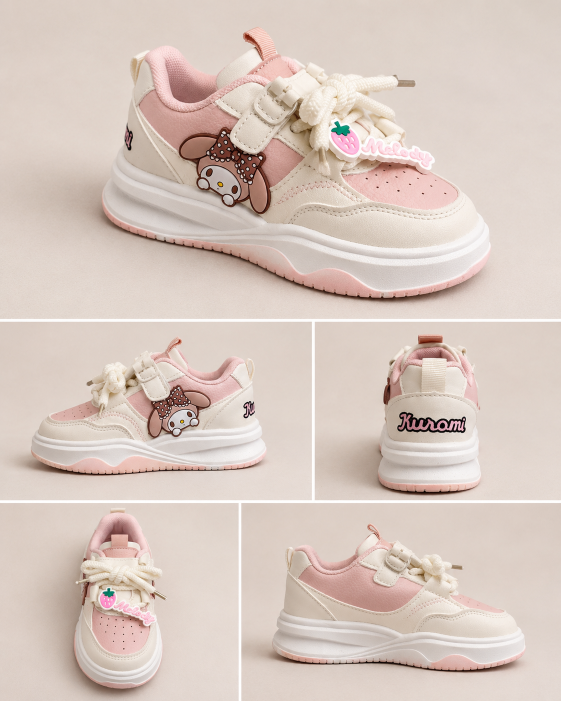 Tenis (championes ) rosa con blanco detalles de My Melody