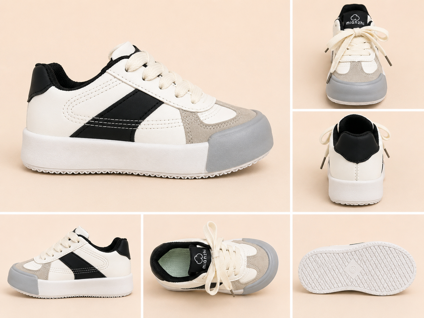 Zapato Tenis (Champion) color blanco con detalles en gris y negro tendencia