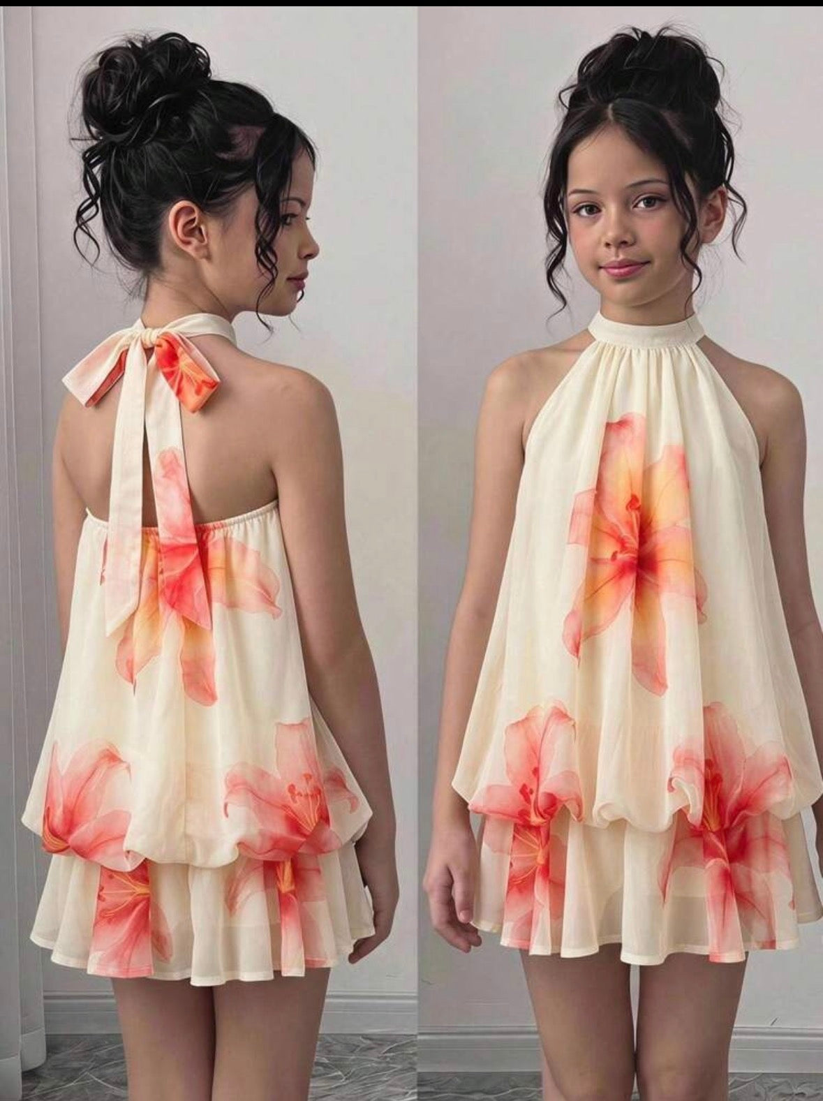 Vestido casual floreado holgado con forro de short
