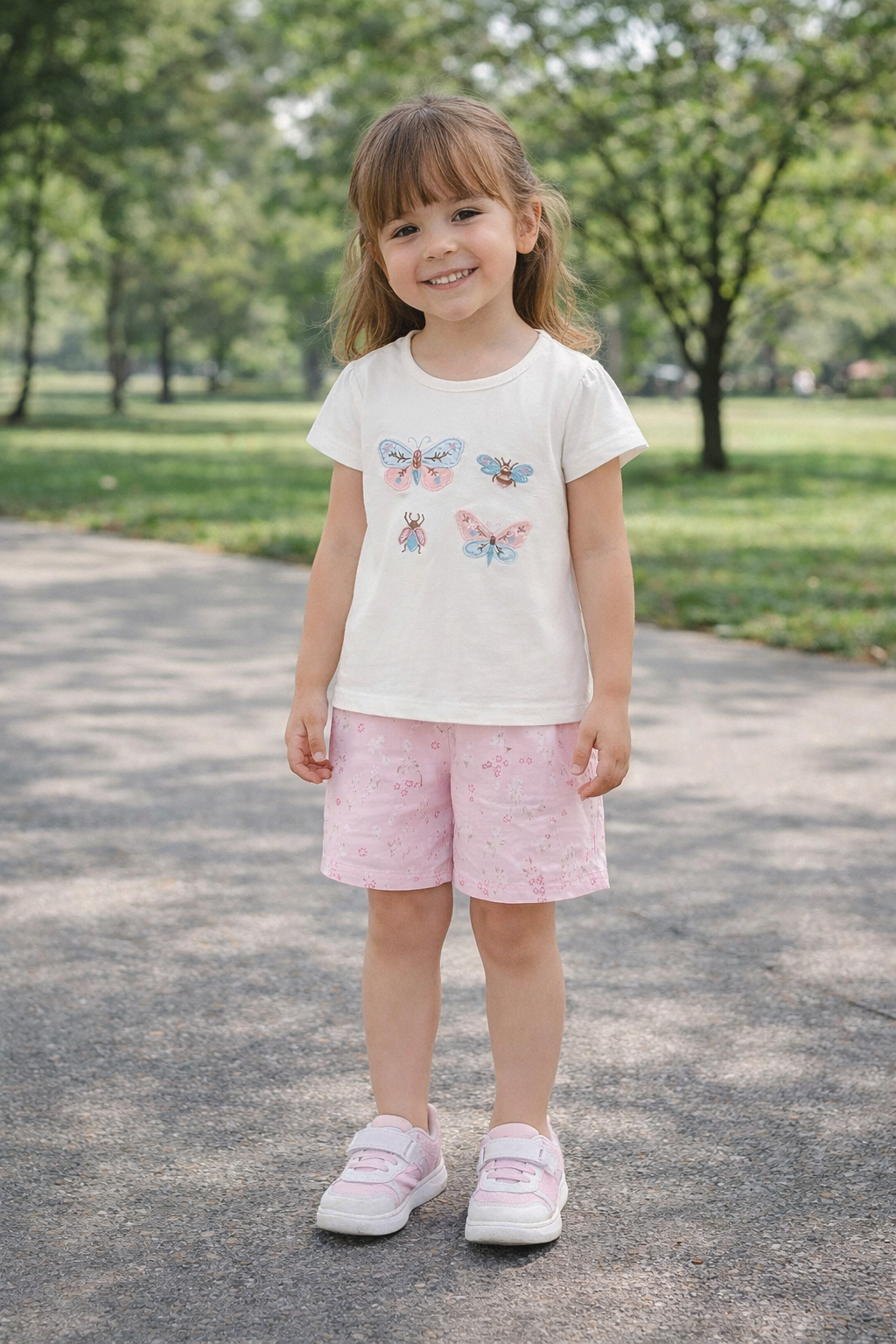 Conjunto short con remera de algodón detalles de insectos