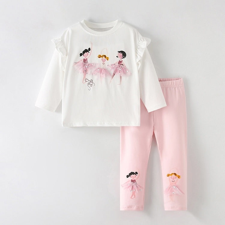 Conjunto de algodón malwee suéter con calza detalles de bailarinas