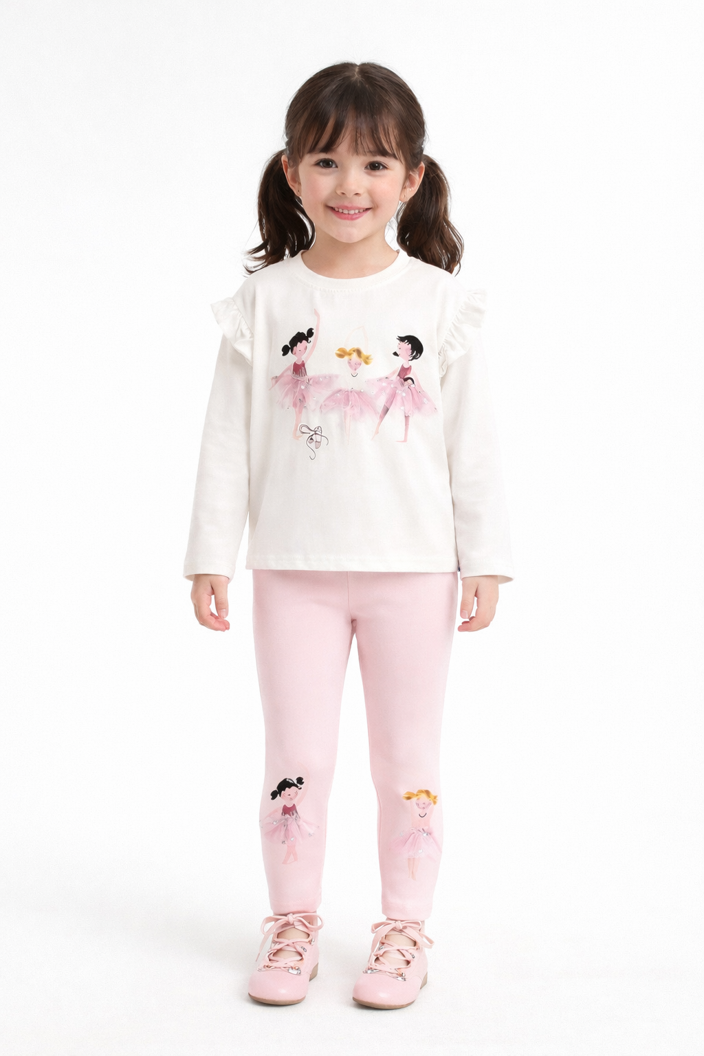 Conjunto de algodón malwee suéter con calza detalles de bailarinas