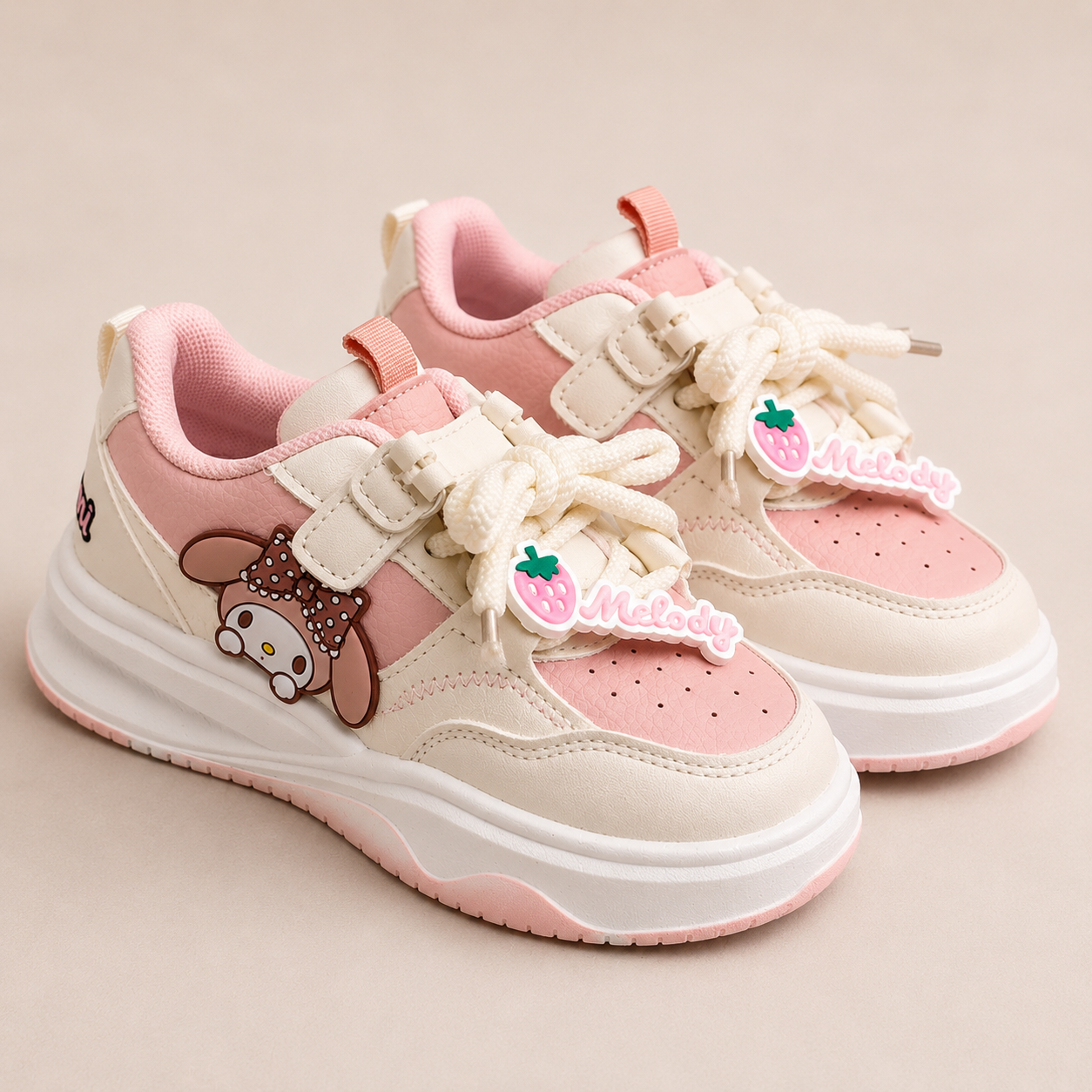 Tenis (championes ) rosa con blanco detalles de My Melody