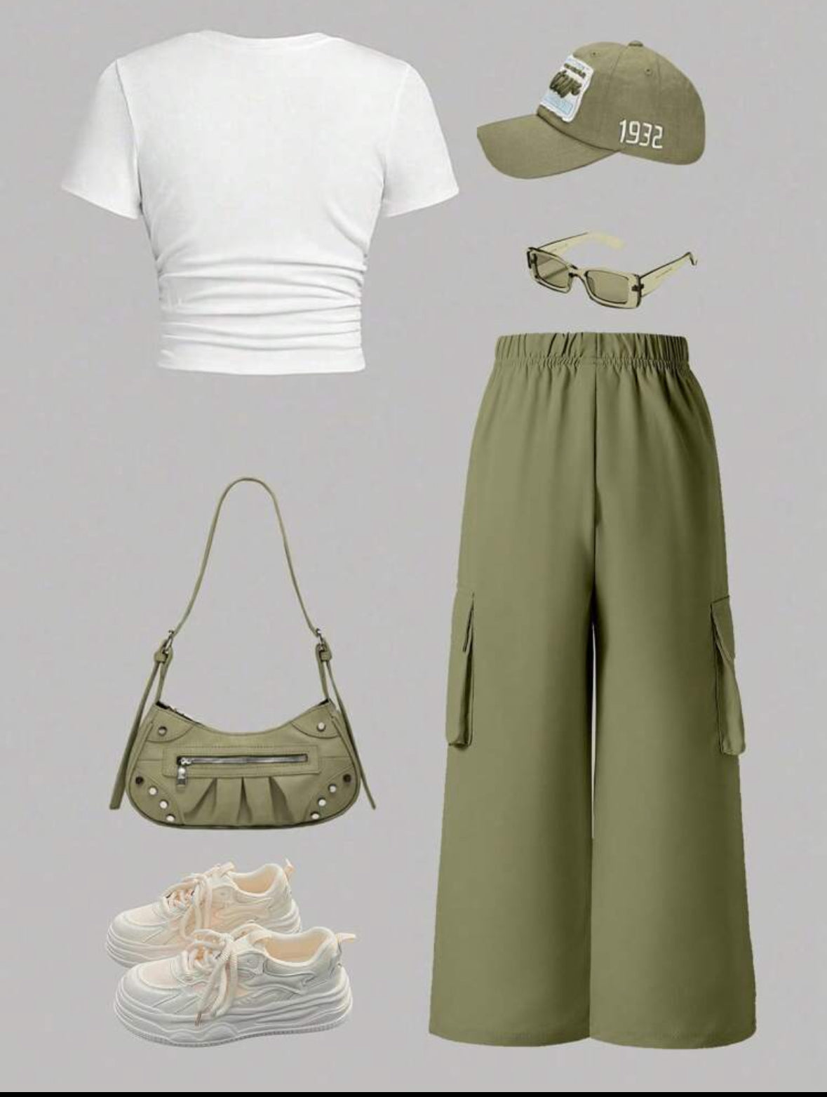 Conjunto pantalón verde más remera