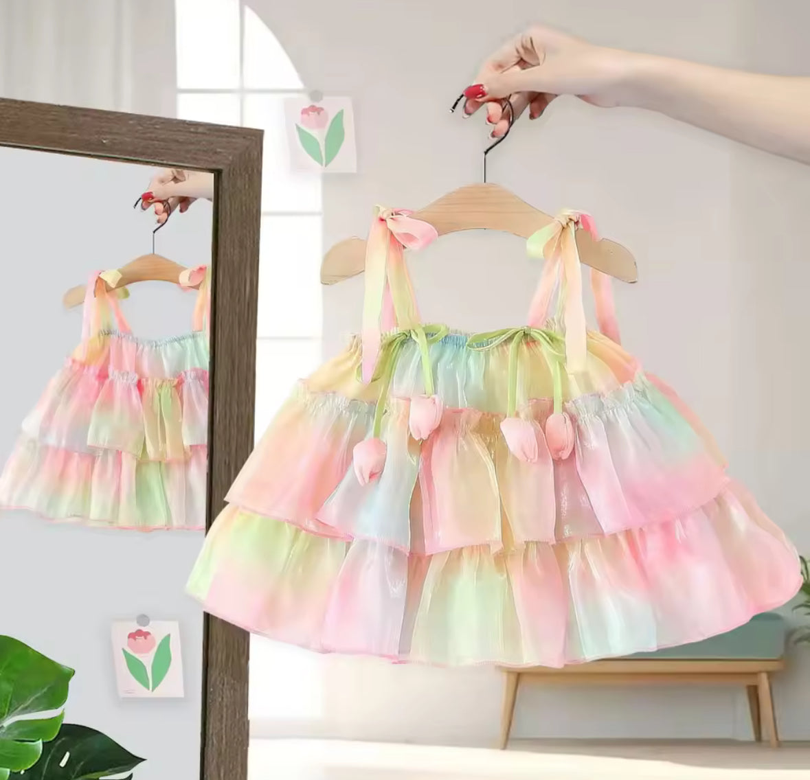 Vestido casual colorido suelto ( se ata en el hombro