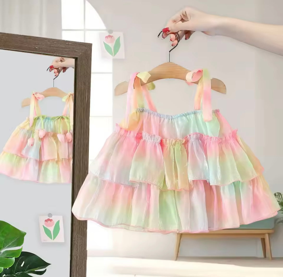 Vestido casual colorido suelto ( se ata en el hombro